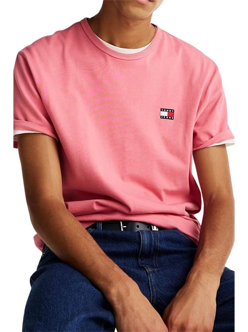 T-shirt uomo rosa in cotone Tommy Jeans | DM0DM20322TIG